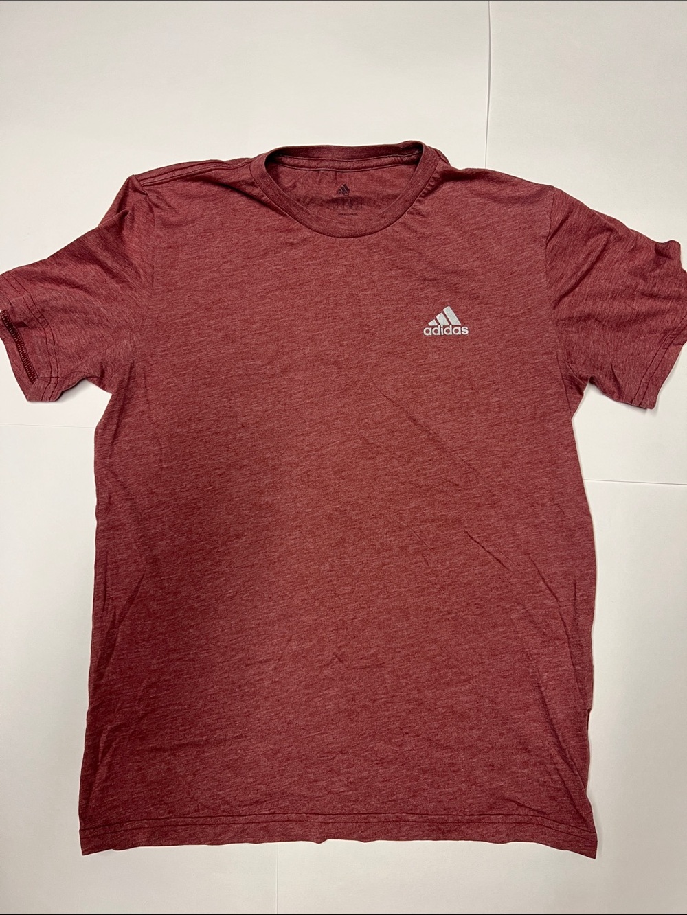 adidas Maroon Heather Short Sleeve Crew Tee